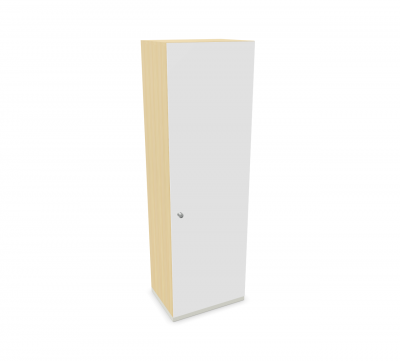 Steelcase Share It Drehtürenschrank: Büroschrank mit einer weißen Tür und hellem Holzdekor.